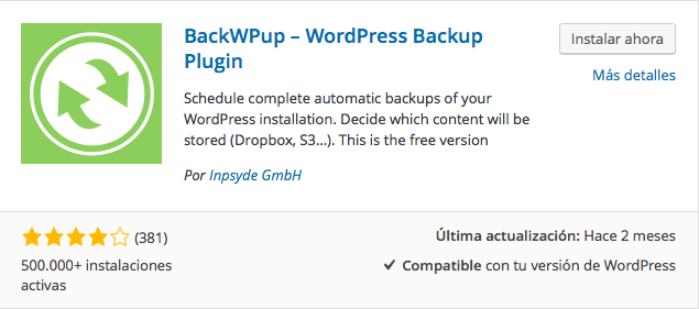 plugin backwpup 1
