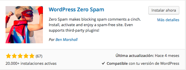 plugin wordpress zero spam 1