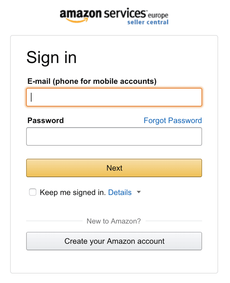 selling on amazon step by step register
