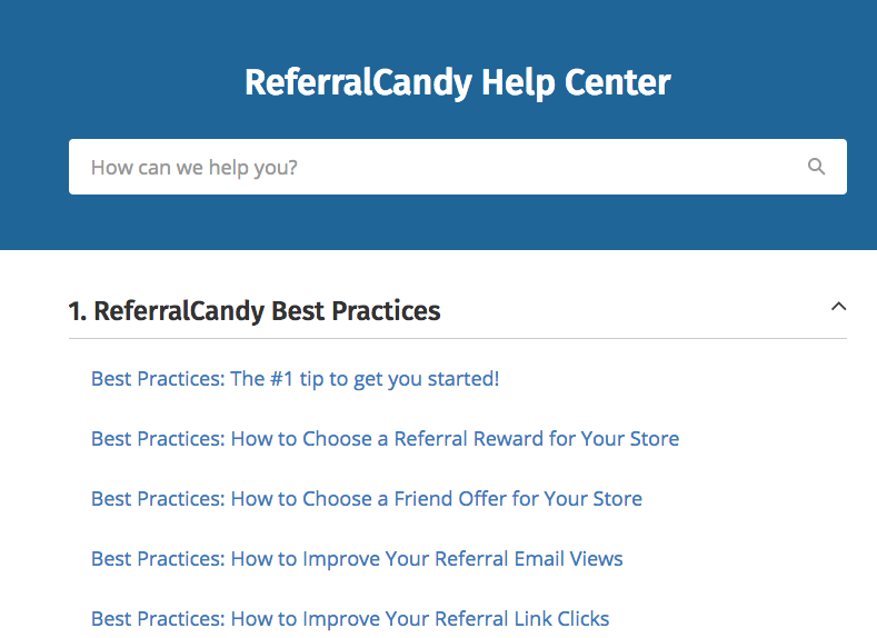 what is referralcandy help center