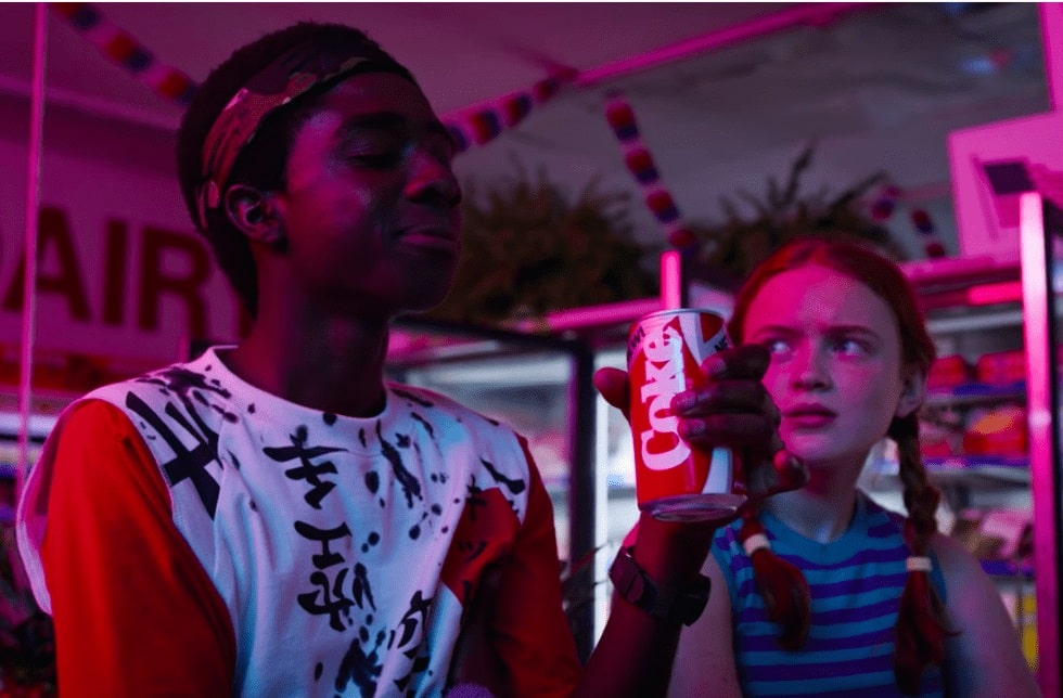 showing the Coca-Cola in stranger things as native advertising example
