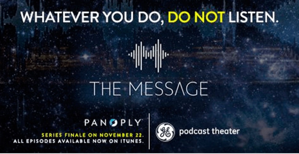 showing the message podcast as native advertising example